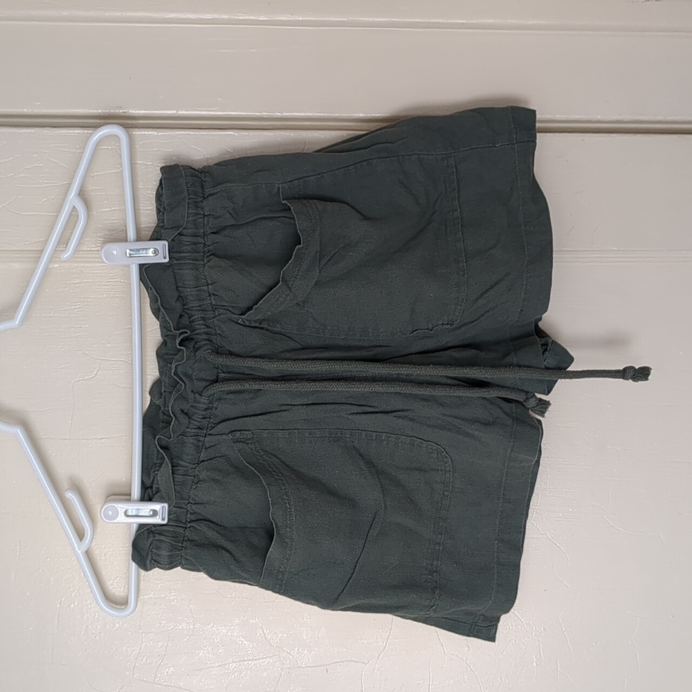 Green Paper bag Waist Linen Shorts Target Small
